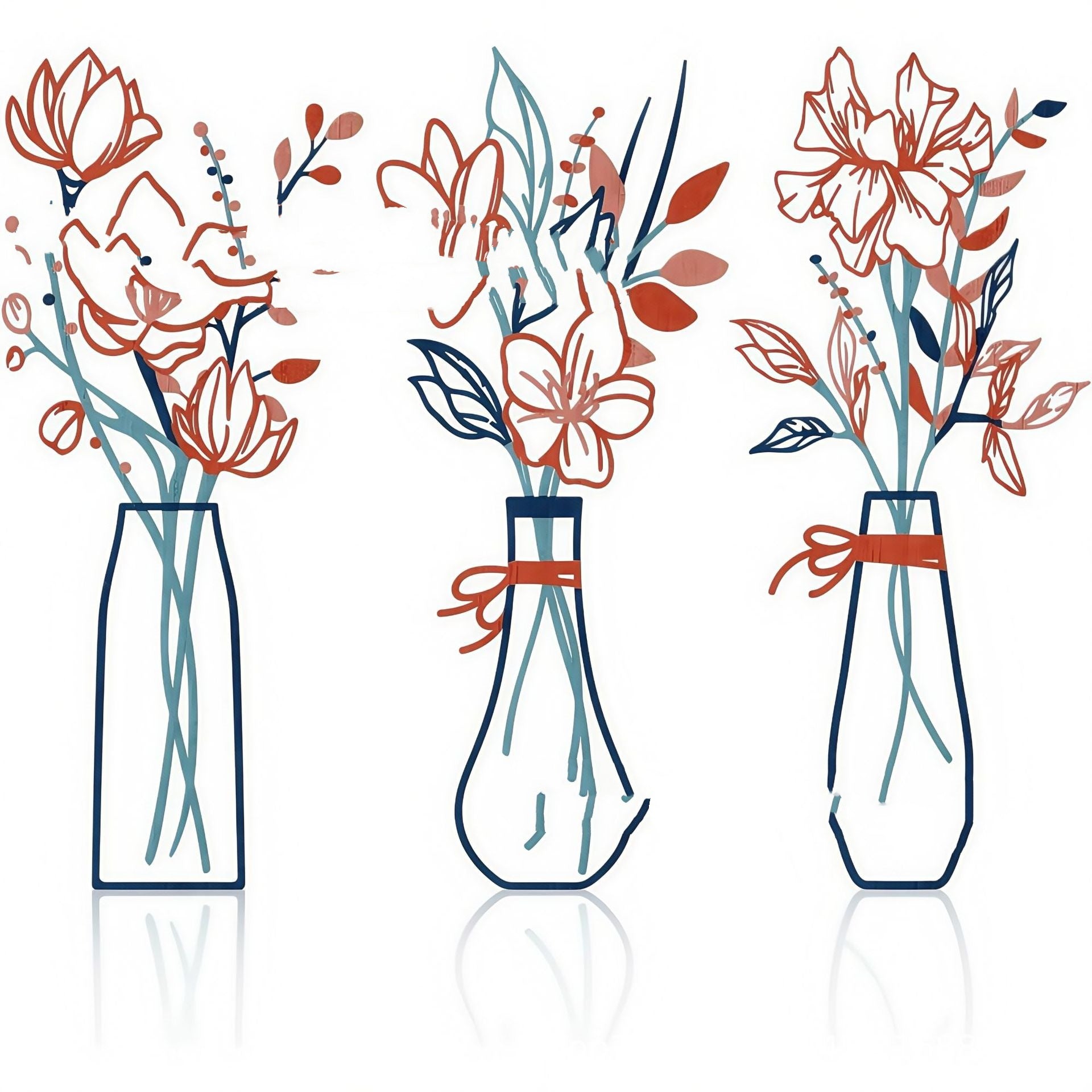 Metal Flower Wall Art Set – 3-Piece