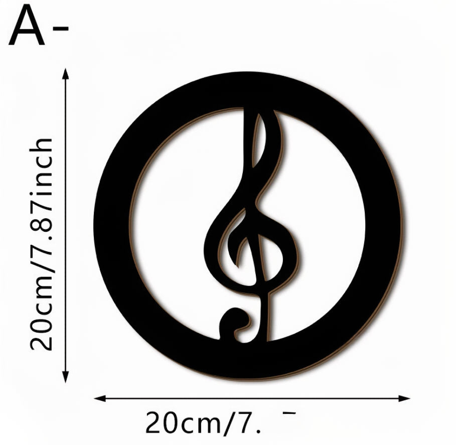 Black Music Notes Wooden Wall Art