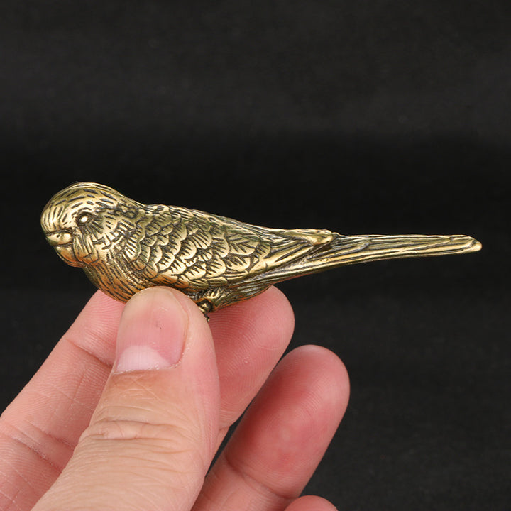 Brass Magpie Bird Figurine