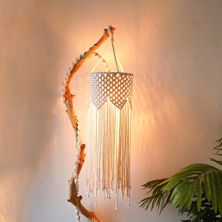 Hand-Woven Bohemian Pendant Lampshade