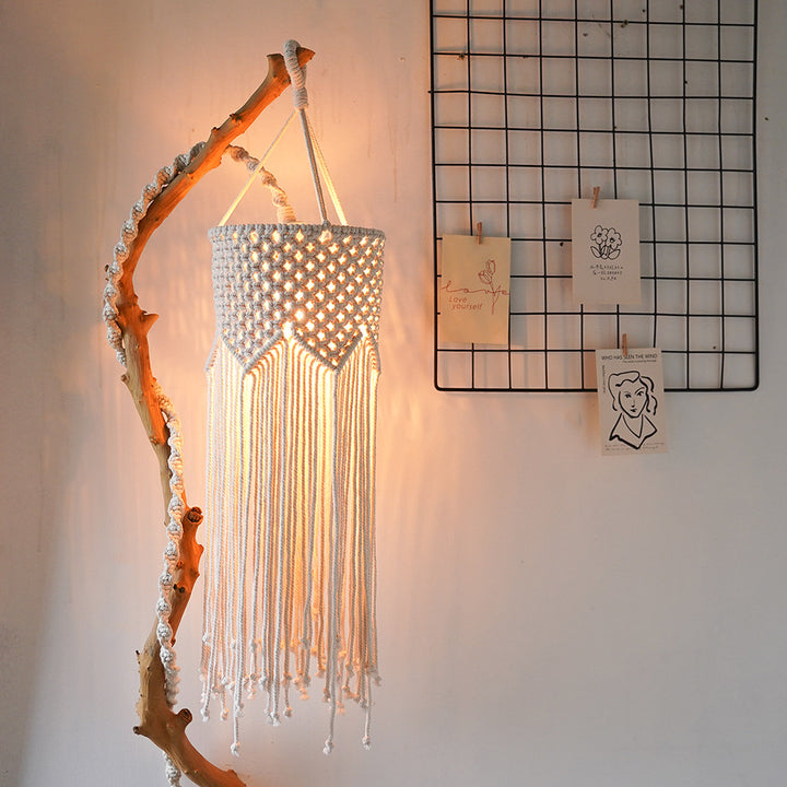 Hand-Woven Bohemian Pendant Lampshade