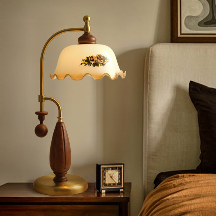 Mid-Century Modern Wooden Table Lamp