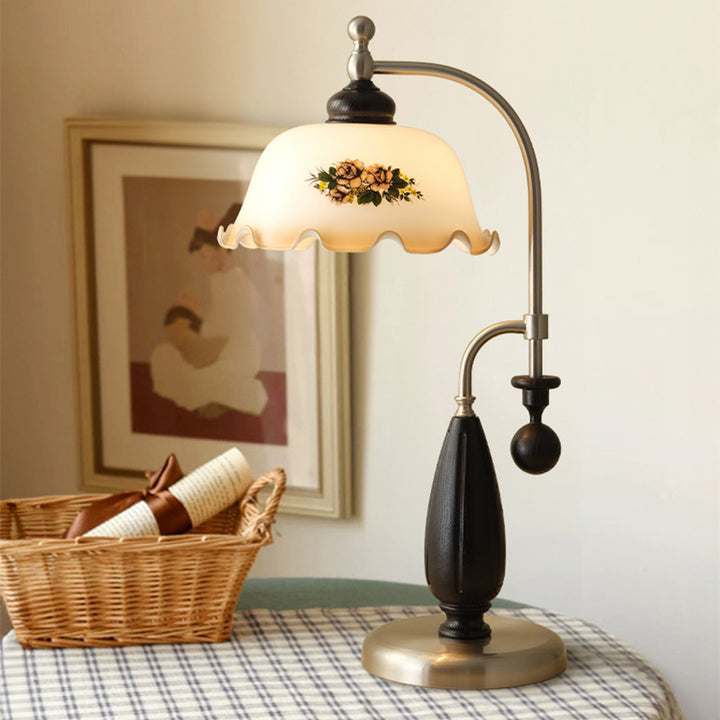 Mid-Century Modern Wooden Table Lamp